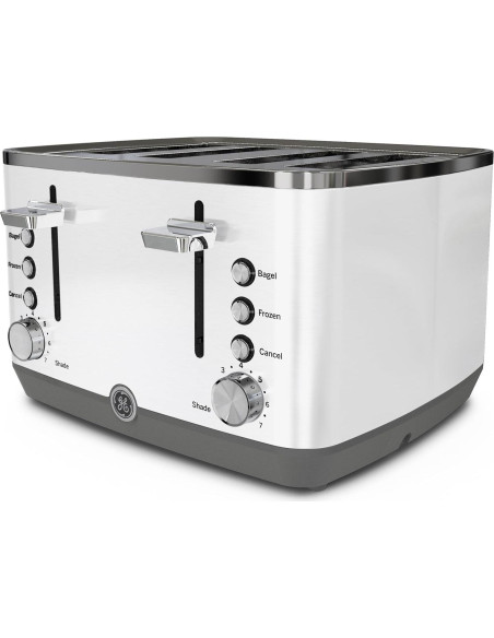 Tostadora GE 4 Rebanadas Blanca | Ranuras Anchas y 7 Configuraciones