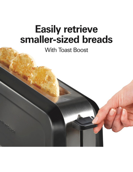 Tostadora Hamilton Beach 2 Rebanadas Negra con Control de Dorado