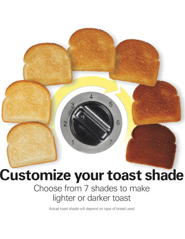 Tostadora Hamilton Beach 2 Rebanadas Negra con Control de Dorado