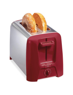 Tostadora Hamilton Beach 2 Rebanadas Roja con Ranuras Anchas