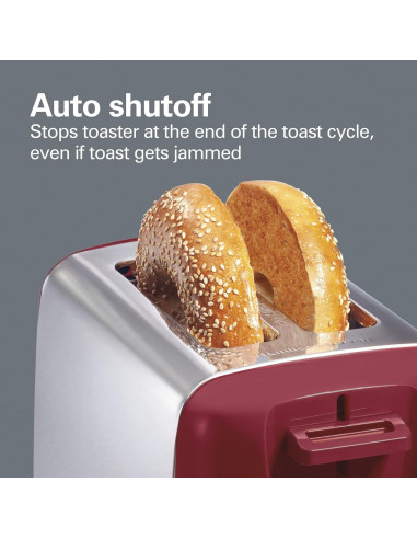 Tostadora Hamilton Beach 2 Rebanadas Roja con Ranuras Anchas