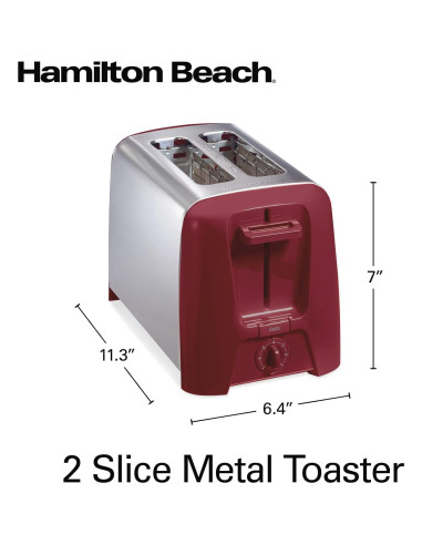 Tostadora Hamilton Beach 2 Rebanadas Roja con Ranuras Anchas