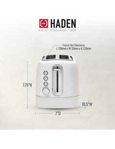 Tostadora Haden Starbeck 2 Rebanadas Acero Inoxidable Blanca 2