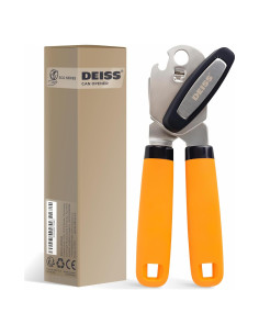 Abrelatas Manual Deiss PRO 2 en 1 - Acero Inoxidable Ergonómico