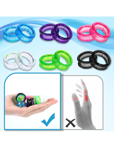 12 Anillos de Silicona para Tijeras JJUNW - Protección Pulgar