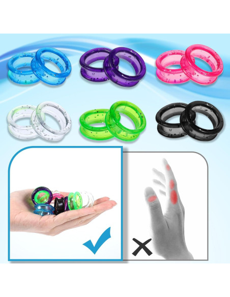 12 Anillos de Silicona para Tijeras JJUNW - Protección Pulgar
