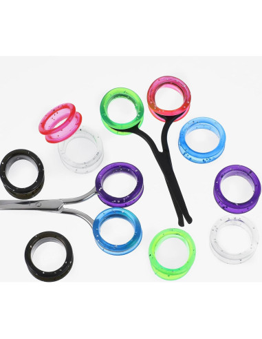 12 Anillos de Silicona para Tijeras JJUNW - Protección Pulgar