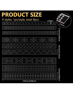 BENECREAT 9 Piezas Plantillas de Perforación de Cuero Acrílico 3.5mm 2