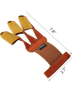 Guante de Tiro con Arco Huntingdoor 3 Dedos Piel Marrón 2