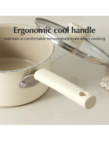 Cacerola Antiadherente Cerámica Redchef 1.42L y 2.84L con Tapa