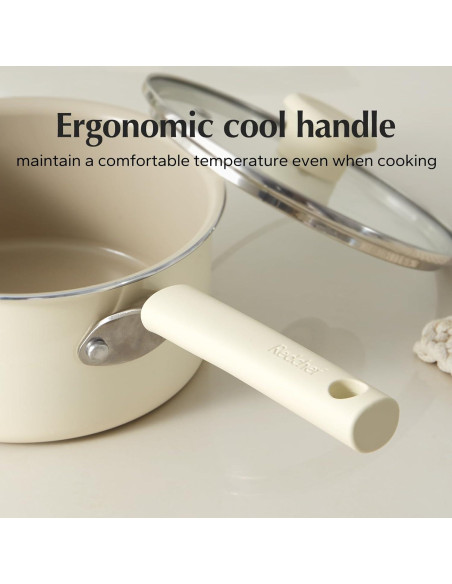 Cacerola Antiadherente Cerámica Redchef 1.42L y 2.84L con Tapa