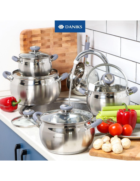 Juego de Utensilios de Cocina Daniks 10 Piezas Acero Inoxidable