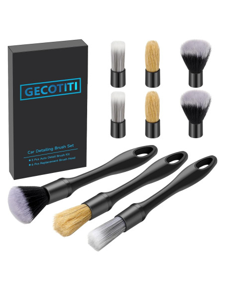 Juego de 9 Cepillos para Detallar Autos GECOTITI - Multiuso