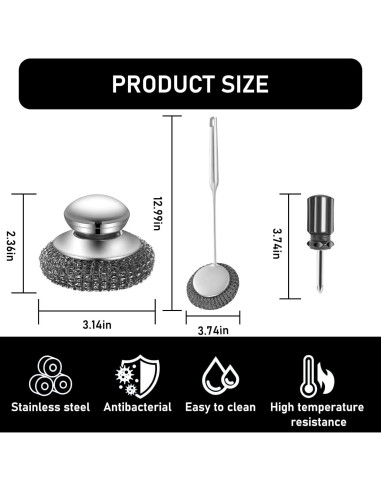 Esponja de Alambre de Acero Inoxidable ZQYSTT 9 Piezas