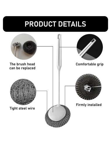Esponja de Alambre de Acero Inoxidable ZQYSTT 9 Piezas
