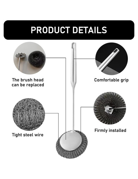 Esponja de Alambre de Acero Inoxidable ZQYSTT 9 Piezas