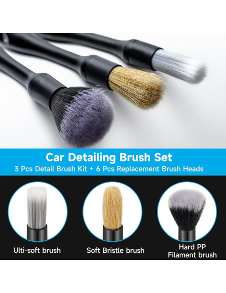 Juego de 9 Cepillos para Detallar Autos GECOTITI - Multiuso