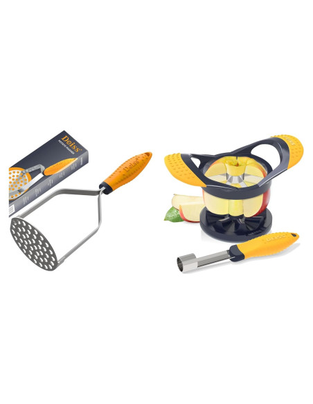 Prensador de Patatas Deiss PRO Acero Inoxidable 28 cm + Cortador de Manzanas