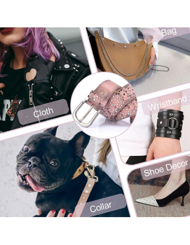 200 Sets Remaches de Cuero Estrella 12mm CooBigo + Herramienta