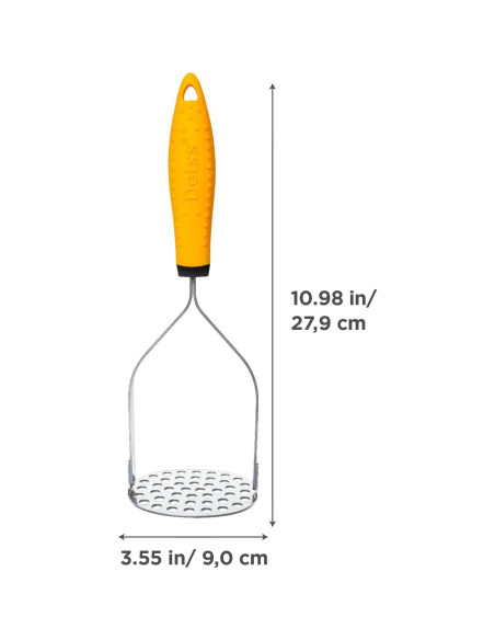Prensador de Patatas Deiss PRO Acero Inoxidable 28 cm + Cortador de Manzanas