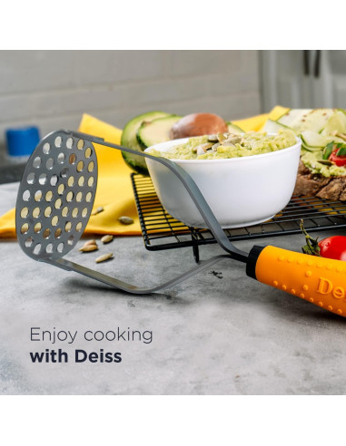 Prensador de Patatas Deiss PRO Acero Inoxidable 28 cm + Cortador de Manzanas