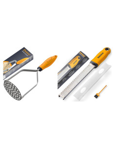 Prensador de Patatas Deiss PRO Acero Inoxidable 28 cm y Rallador de Queso