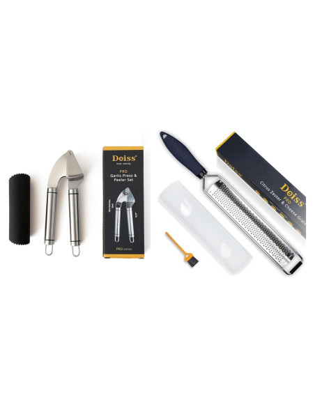 Conjunto Prensa de Ajo Deiss PRO + Pelador Silicona + Rallador