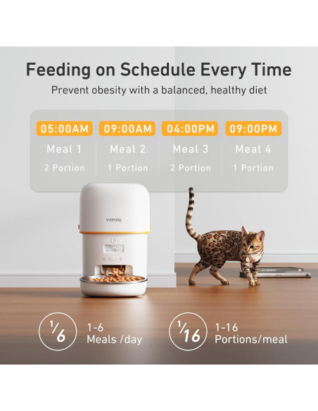 Dispensador Automático de Comida para Gatos Genérico 3L Blanco