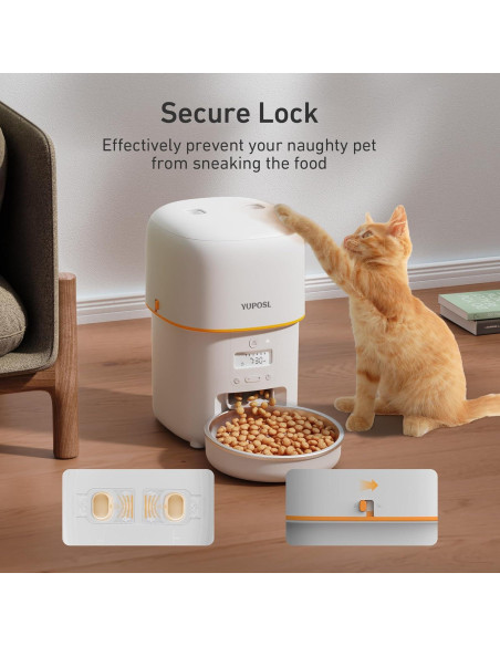 Dispensador Automático de Comida para Gatos Genérico 3L Blanco