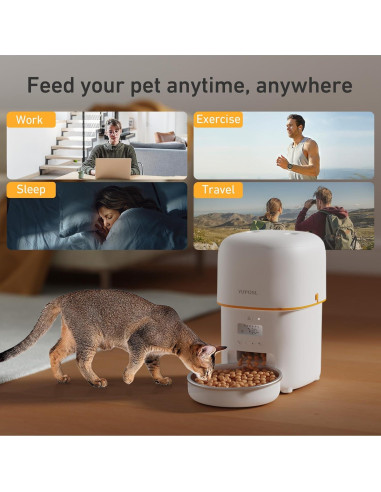 Dispensador Automático de Comida para Gatos Genérico 3L Blanco