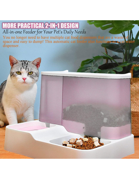 Comedero y Dispensador Automático Kathson 2 en 1 para Gatos y Perros