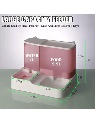 Comedero y Dispensador Automático Kathson 2 en 1 para Gatos y Perros