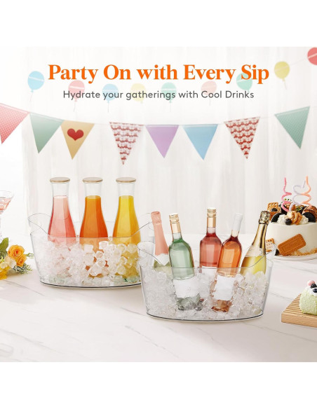 Cubo de Hielo Portátil Lifewit 6.5L - 4 Pcs para Fiestas