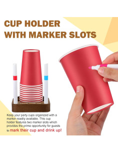 Soporte para Vasos de Fiesta de Madera Marrón Briwooody 13.3x11.8cm 2