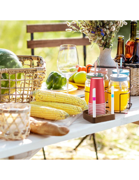 Soporte para Vasos de Fiesta de Madera Marrón Briwooody 13.3x11.8cm