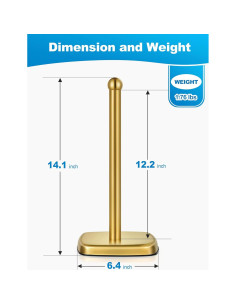 Soporte de Toallas de Papel SMARTAKE Acero Inoxidable Oro 2