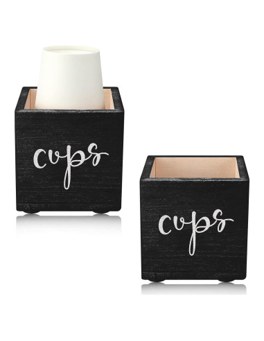 Dispensador de Tazas de Madera Yookeer - 2 Piezas 9.3 cm