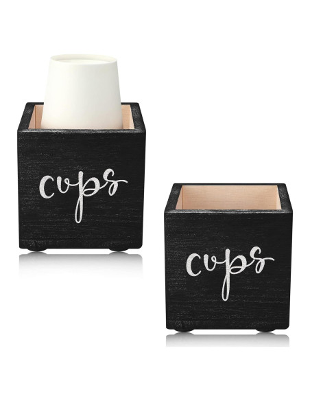 Dispensador de Tazas de Madera Yookeer - 2 Piezas 9.3 cm