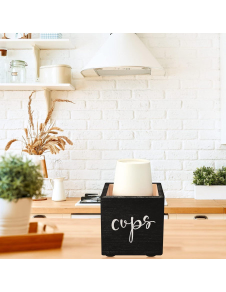 Dispensador de Tazas de Madera Yookeer - 2 Piezas 9.3 cm