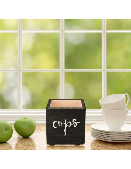 Dispensador de Tazas de Madera Yookeer - 2 Piezas 9.3 cm