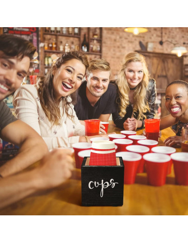 Dispensador de Tazas de Madera Yookeer - 2 Piezas 9.3 cm