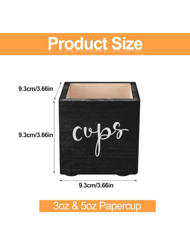 Dispensador de Tazas de Madera Yookeer - 2 Piezas 9.3 cm