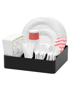 Organizador de Platos de Papel Lifewit Negro con 7 Compartimentos