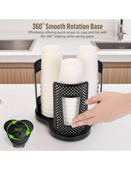 Dispensador de Tazas de Papel Yummy Sam 3 Compartimentos 360