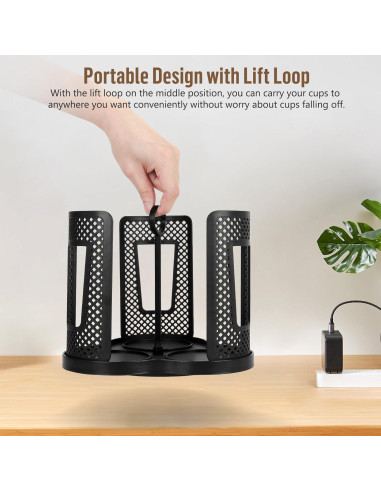 Dispensador de Tazas de Papel Yummy Sam 3 Compartimentos 360