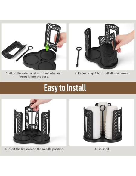 Dispensador de Tazas de Papel Yummy Sam 3 Compartimentos 360