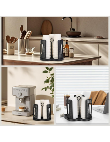 Dispensador de Tazas de Papel Yummy Sam 3 Compartimentos 360