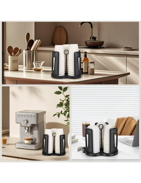 Dispensador de Tazas de Papel Yummy Sam 3 Compartimentos 360