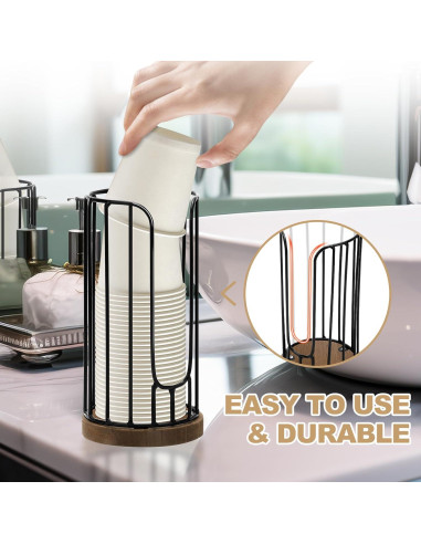 Dispensador de Tazas de Baño Tanggiteck 3oz Negro Hierro