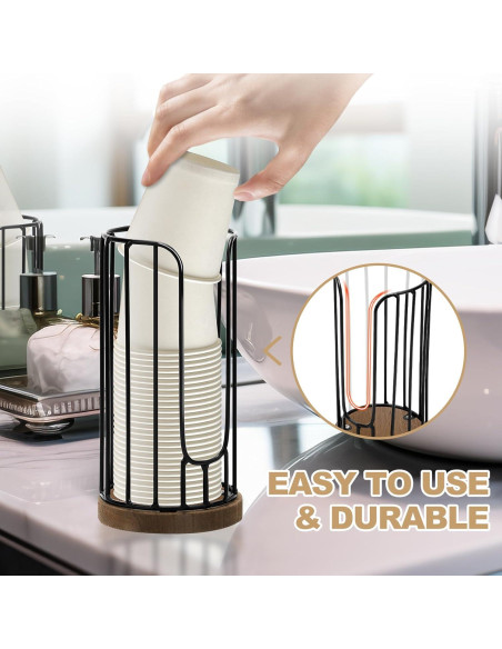 Dispensador de Tazas de Baño Tanggiteck 3oz Negro Hierro